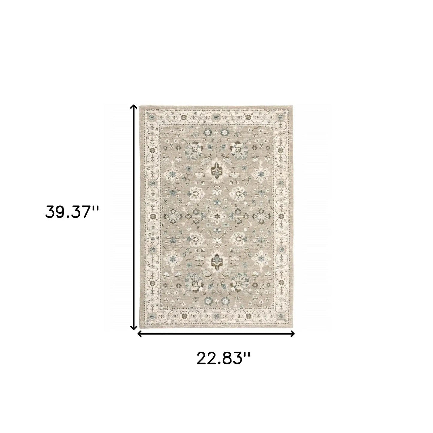 2' X 3' Beige and Ivory Oriental Power Loom Area Rug - Homeroots - Flyclothing LLC