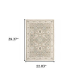 2' X 3' Beige and Ivory Oriental Power Loom Area Rug - Homeroots - Flyclothing LLC