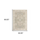 3' X 5' Beige and Ivory Oriental Power Loom Area Rug - Homeroots - Flyclothing LLC
