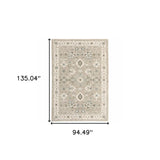 8' X 11' Beige and Ivory Oriental Power Loom Area Rug - Homeroots - Flyclothing LLC