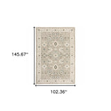9' X 12' Beige and Ivory Oriental Power Loom Area Rug - Homeroots - Flyclothing LLC