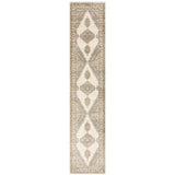 12' Runner Beige and Ivory Oriental Power Loom Runner Rug