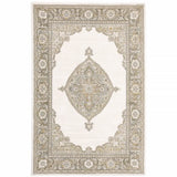 2' X 3' Beige and Ivory Oriental Power Loom Area Rug - Homeroots - Flyclothing LLC