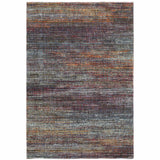 2' X 3' Blue and Gray Abstract Power Loom Area Rug - Homeroots