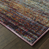 8' Runner Blue and Gray Abstract Power Loom Runner Rug - Homeroots