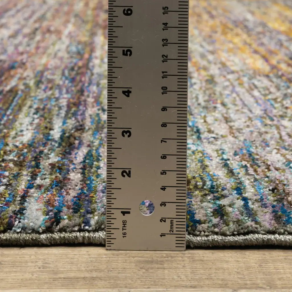 8' Runner Blue and Gray Abstract Power Loom Runner Rug - Homeroots - Flyclothing LLC