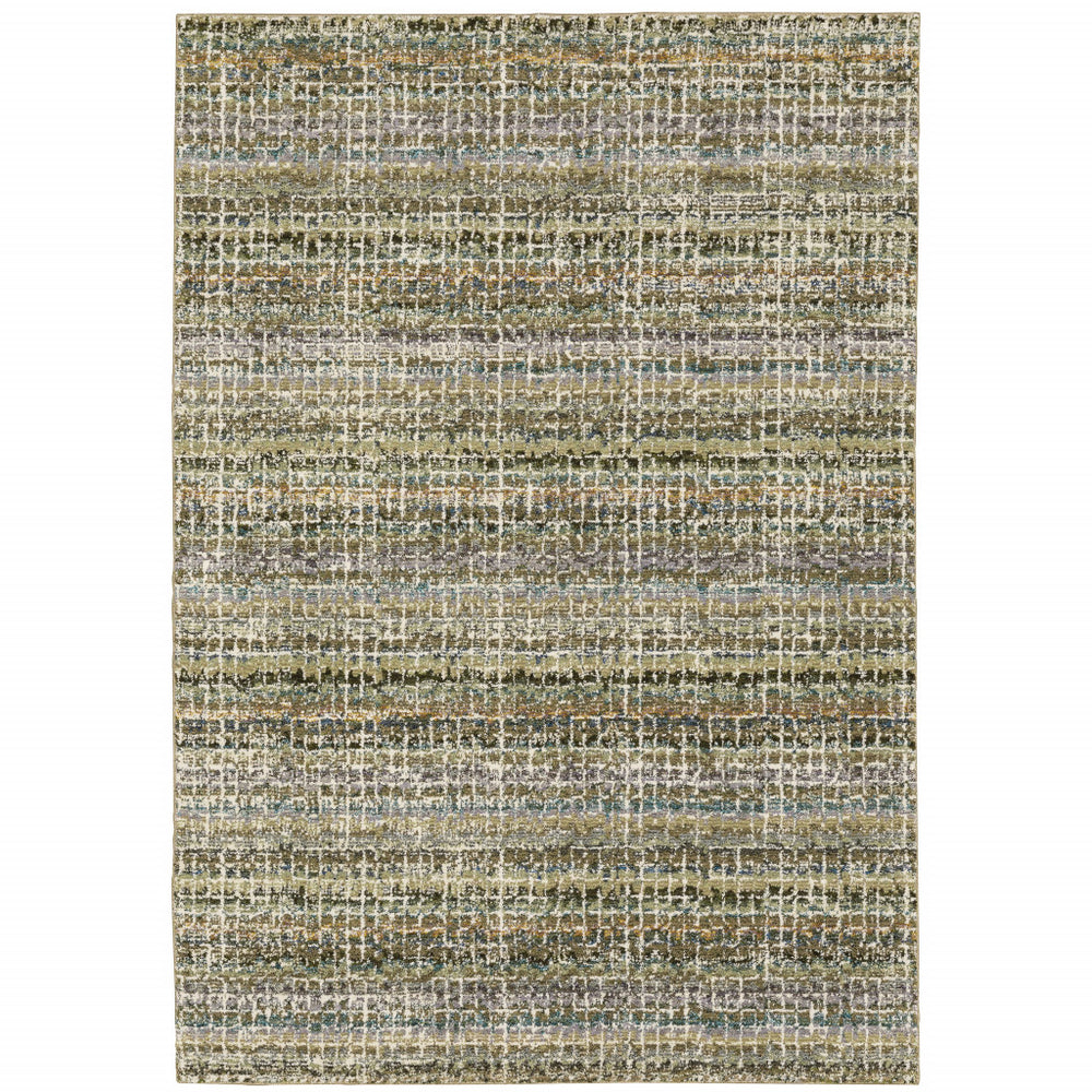 10' X 13' Gray and Ivory Abstract Power Loom Area Rug