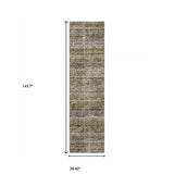 12' Runner Green Abstract Power Loom Runner Rug - Homeroots - Flyclothing LLC