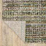 12' Runner Green Abstract Power Loom Runner Rug - Homeroots - Flyclothing LLC