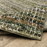 12' Runner Green Abstract Power Loom Runner Rug - Homeroots - Flyclothing LLC