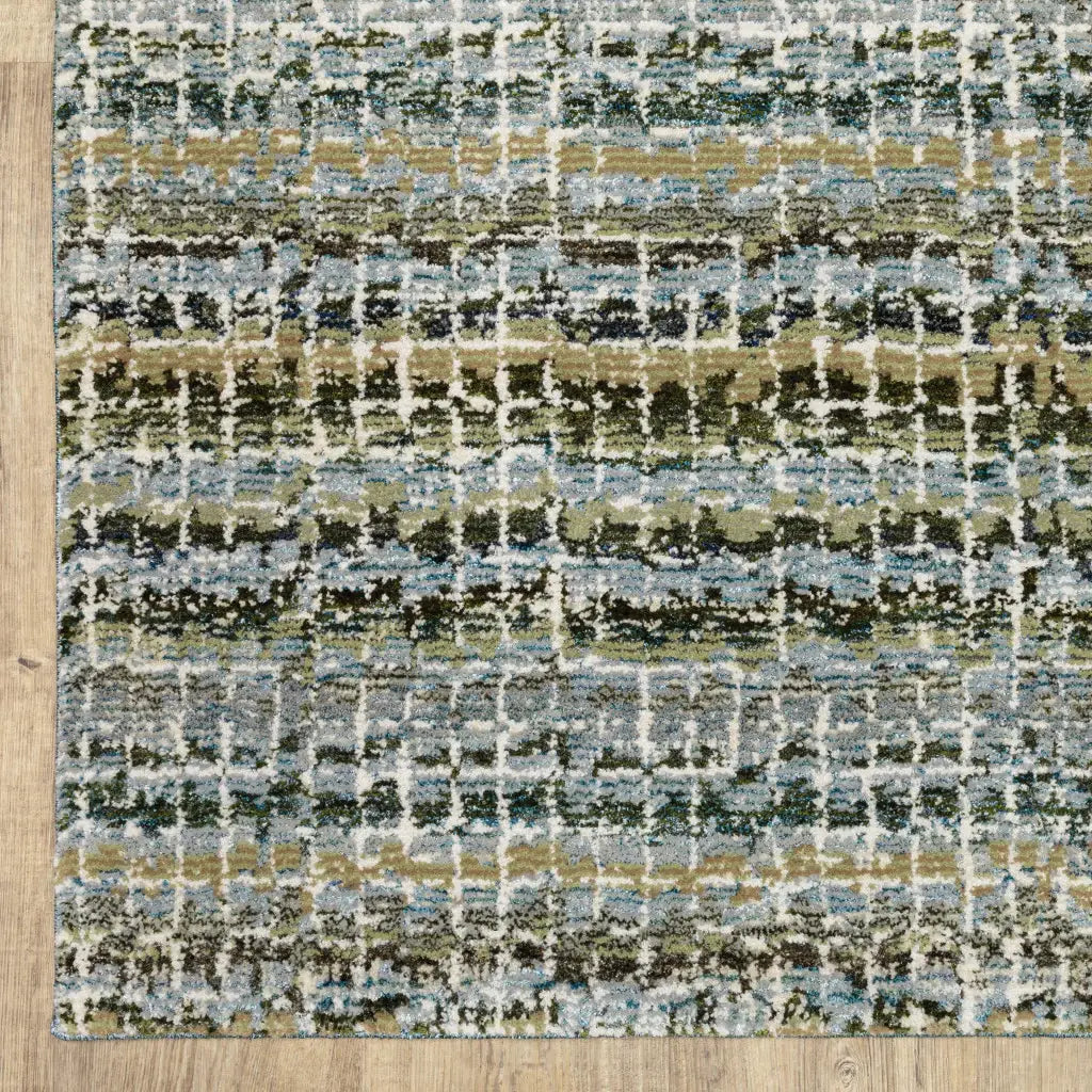 2' X 3' Blue and Ivory Abstract Power Loom Area Rug - Homeroots - Flyclothing LLC