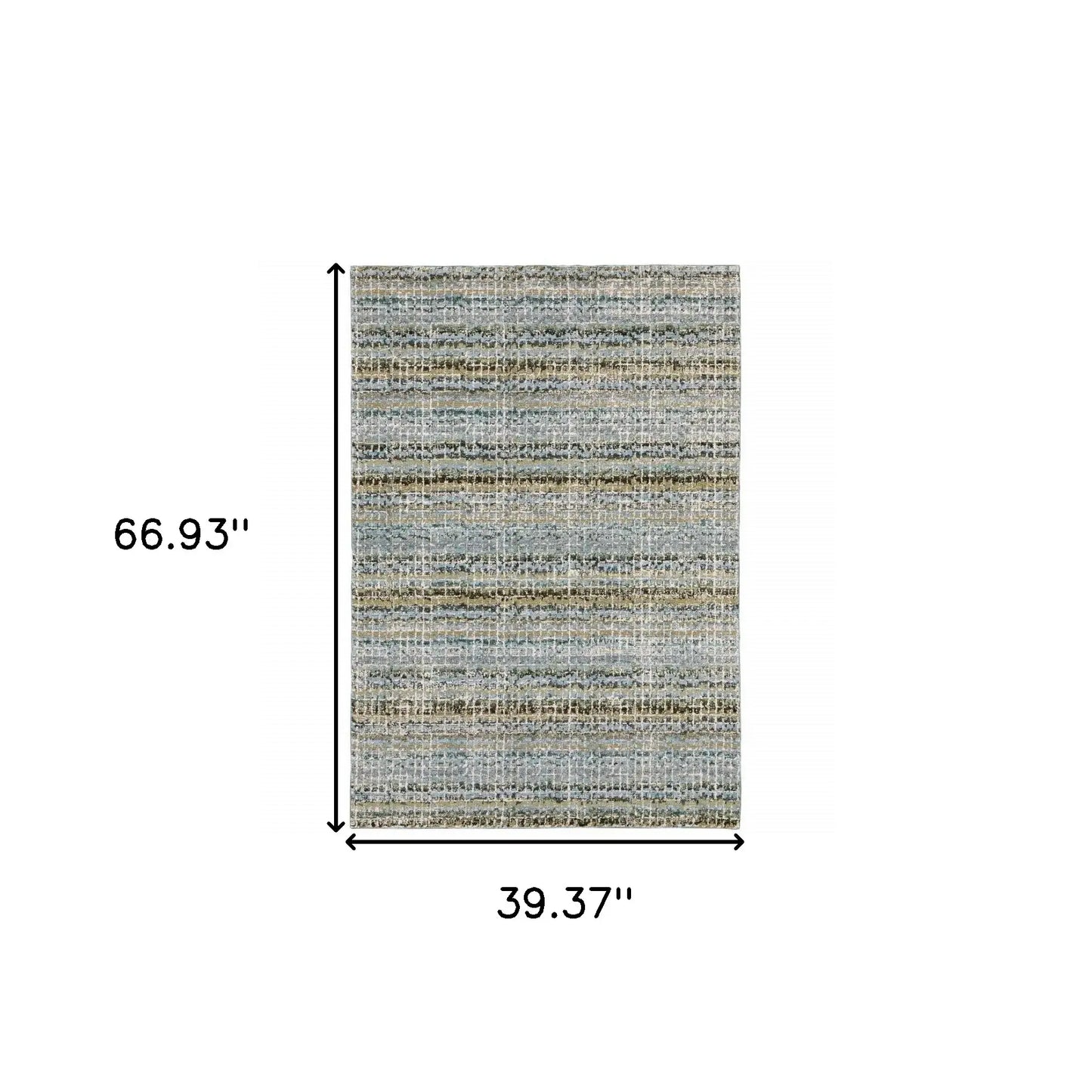 3' X 5' Blue and Ivory Abstract Power Loom Area Rug - Homeroots - Flyclothing LLC