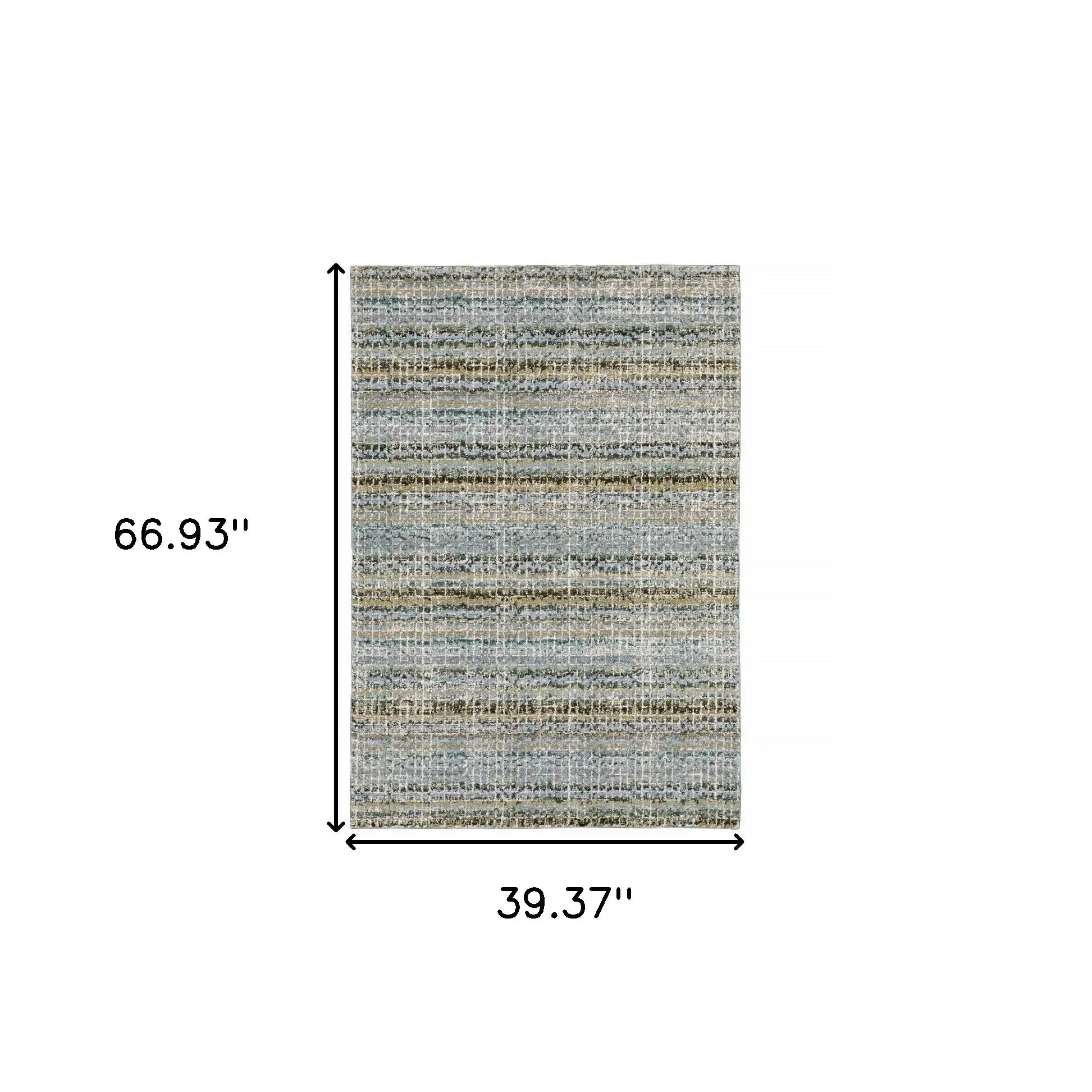 3' X 5' Blue and Ivory Abstract Power Loom Area Rug - Homeroots - Flyclothing LLC