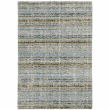 5' X 7' Blue and Ivory Abstract Power Loom Area Rug - Homeroots - Flyclothing LLC