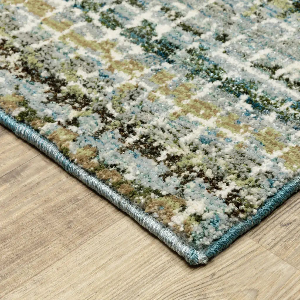 5' X 7' Blue and Ivory Abstract Power Loom Area Rug - Homeroots - Flyclothing LLC