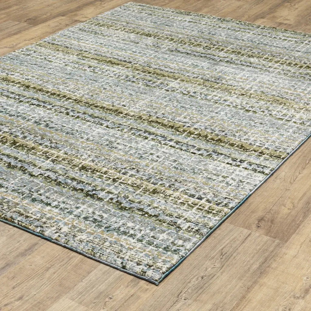 5' X 7' Blue and Ivory Abstract Power Loom Area Rug - Homeroots - Flyclothing LLC