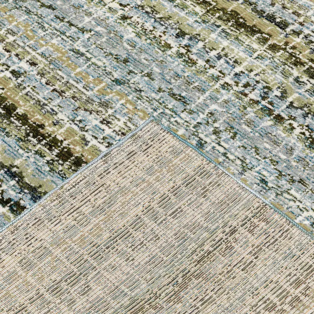 5' X 7' Blue and Ivory Abstract Power Loom Area Rug - Homeroots - Flyclothing LLC