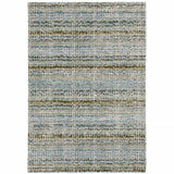 8' X 11' Blue and Ivory Abstract Power Loom Area Rug - Homeroots - Flyclothing LLC
