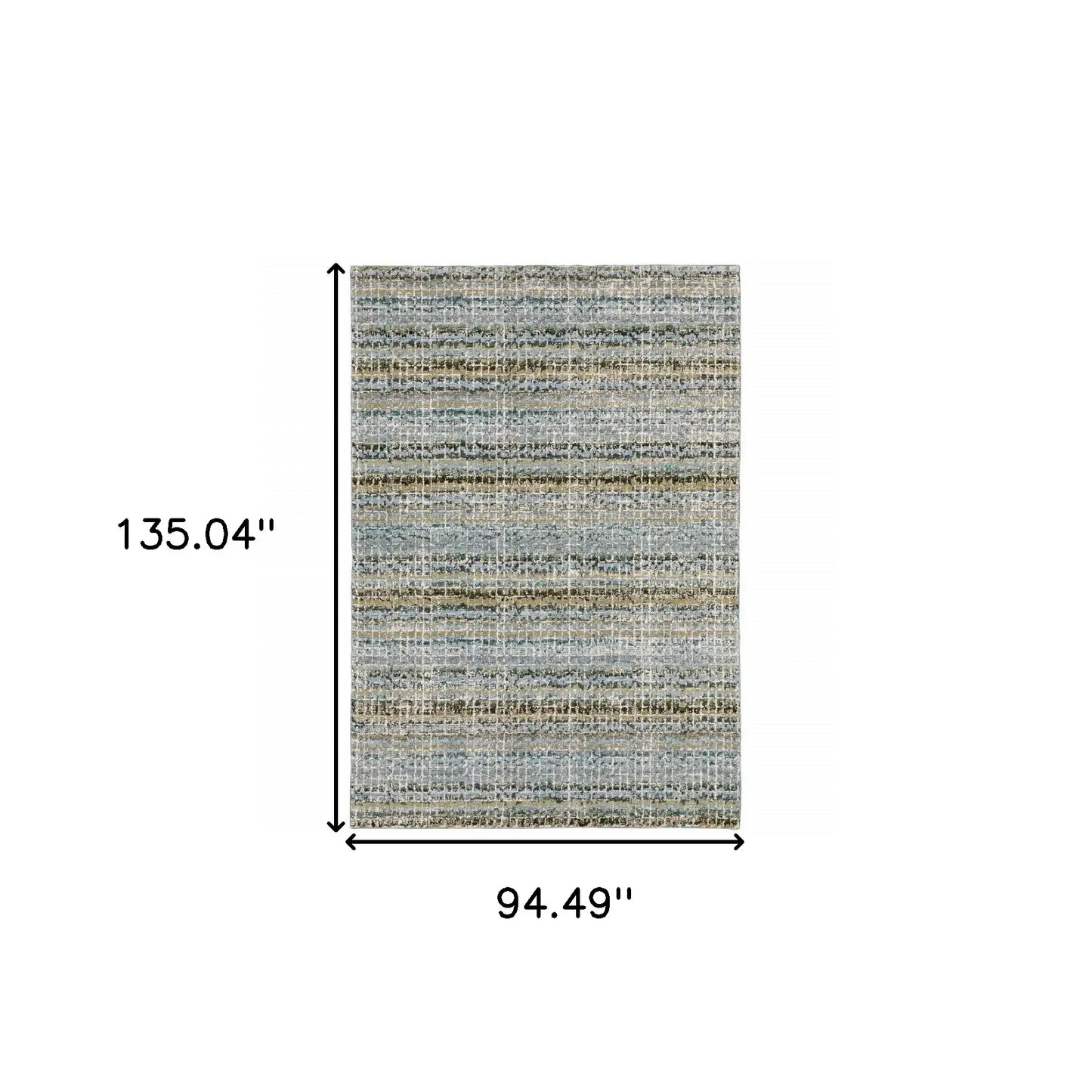 8' X 11' Blue and Ivory Abstract Power Loom Area Rug - Homeroots - Flyclothing LLC