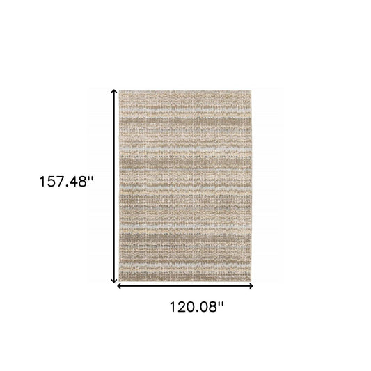 10' X 13' Gray and Ivory Abstract Power Loom Area Rug - Homeroots - Flyclothing LLC