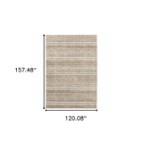 10' X 13' Gray and Ivory Abstract Power Loom Area Rug - Homeroots