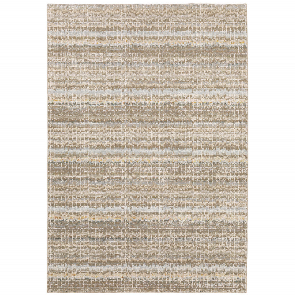 10' X 13' Gray and Ivory Abstract Power Loom Area Rug