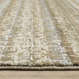 12' Runner Ivory Grey Tan and Brown Abstract Power Loom Runner Rug - Homeroots - Flyclothing LLC