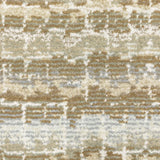 12' Runner Ivory Grey Tan and Brown Abstract Power Loom Runner Rug - Homeroots - Flyclothing LLC