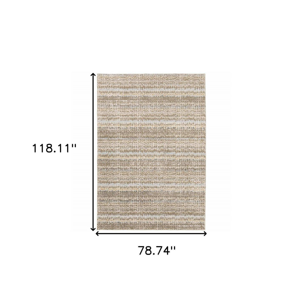 7' X 10' Gray and Ivory Abstract Power Loom Area Rug - Homeroots - Flyclothing LLC