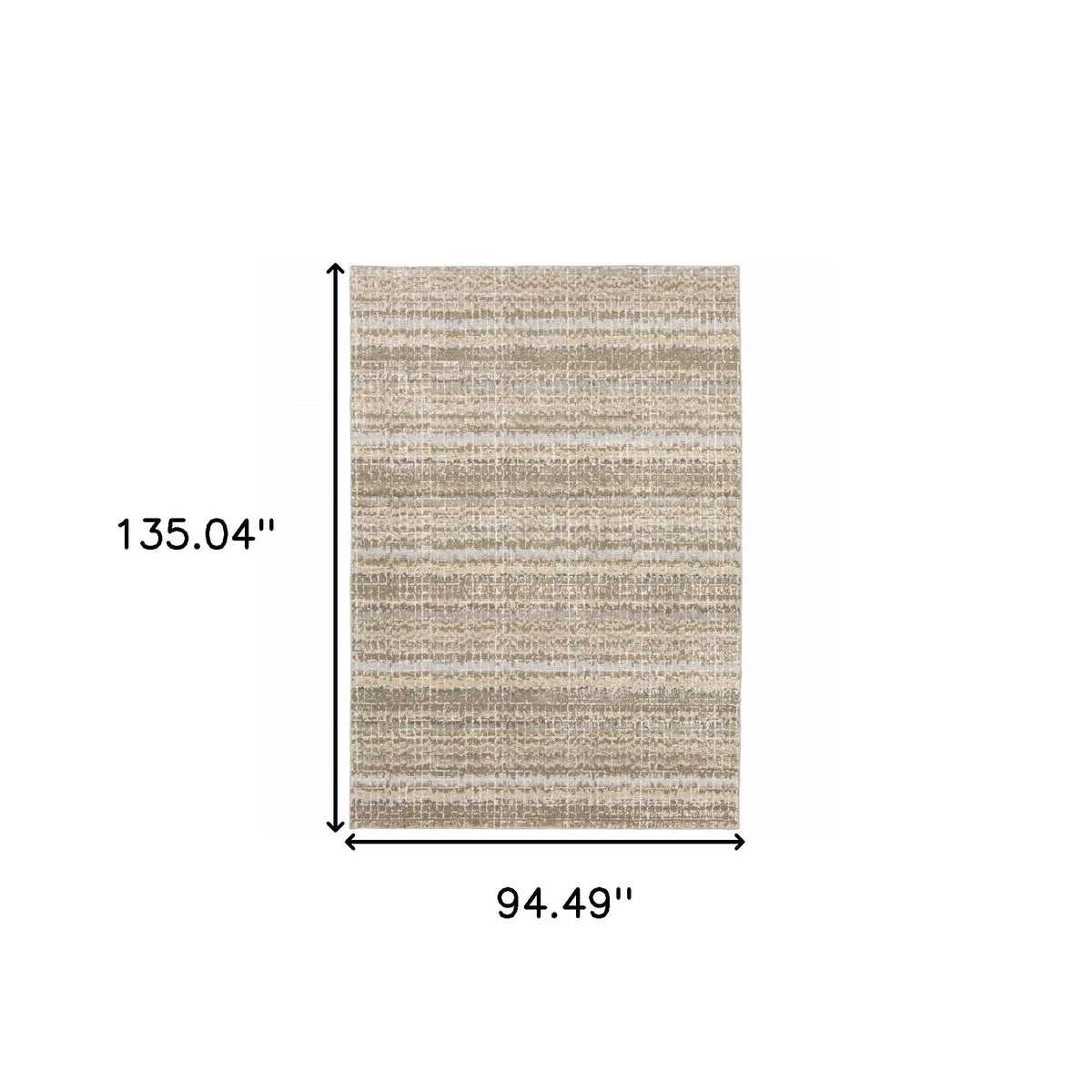 8' X 11' Gray and Ivory Abstract Power Loom Area Rug - Homeroots - Flyclothing LLC