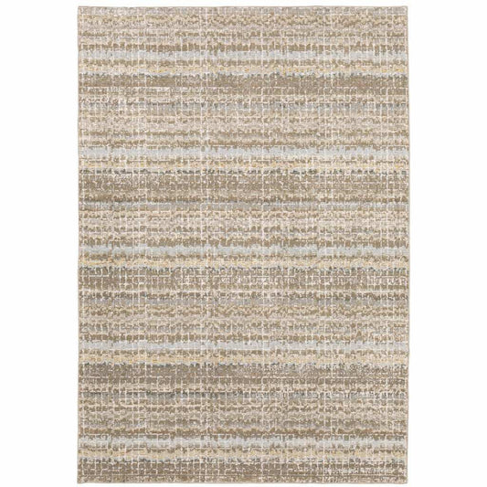 8' X 11' Gray and Ivory Abstract Power Loom Area Rug - Homeroots - Flyclothing LLC