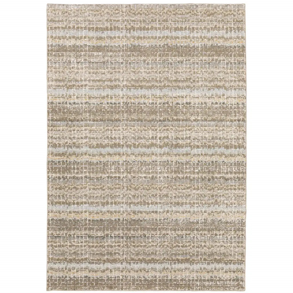 9' X 12' Gray and Ivory Abstract Power Loom Area Rug - Homeroots - Flyclothing LLC