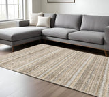 9' X 12' Gray and Ivory Abstract Power Loom Area Rug - Homeroots - Flyclothing LLC
