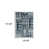 10' X 13' Blue Geometric Power Loom Area Rug - Homeroots - Flyclothing LLC