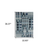 2' X 3' Blue Geometric Power Loom Area Rug - Homeroots - Flyclothing LLC