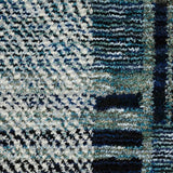 8' Runner Blue Geometric Power Loom Runner Rug - Homeroots - Flyclothing LLC