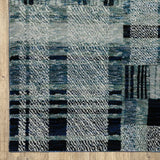12' Runner Blue Geometric Power Loom Runner Rug - Homeroots - Flyclothing LLC