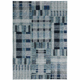 8' X 11' Blue Geometric Power Loom Area Rug