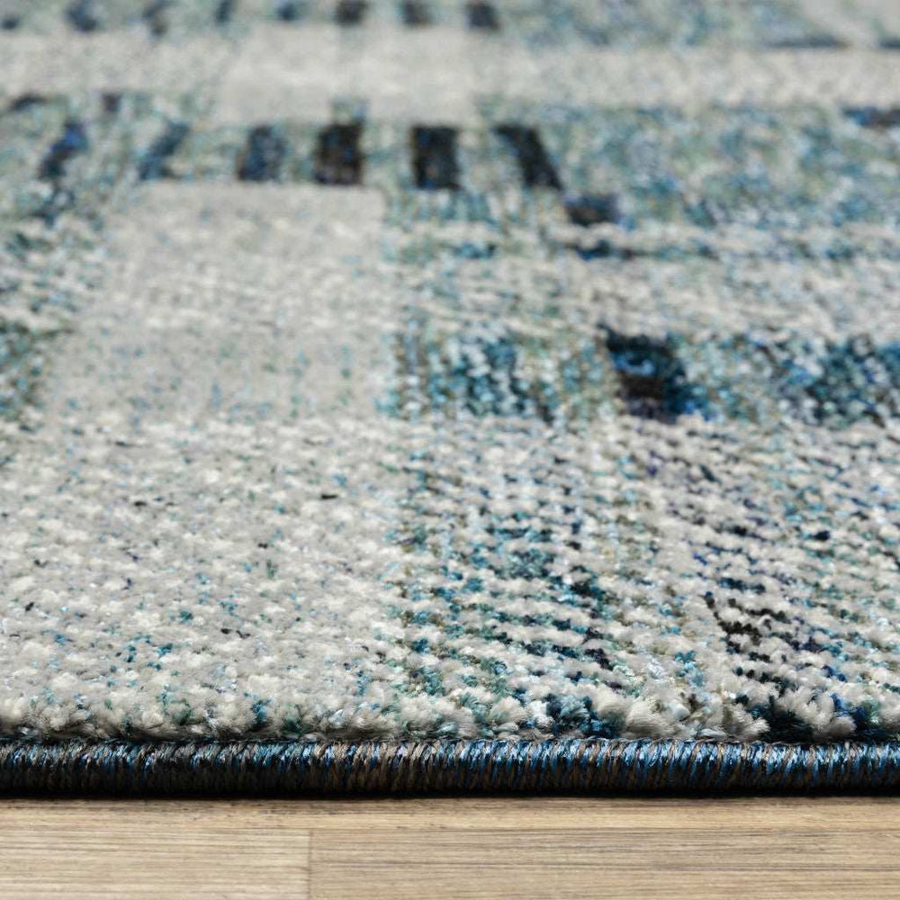 8' X 11' Blue Geometric Power Loom Area Rug - Homeroots - Flyclothing LLC