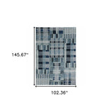 9' X 12' Blue Geometric Power Loom Area Rug - Homeroots