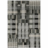 2' X 3' Gray and Black Geometric Power Loom Area Rug - Homeroots - Flyclothing LLC