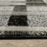 2' X 3' Gray and Black Geometric Power Loom Area Rug - Homeroots - Flyclothing LLC