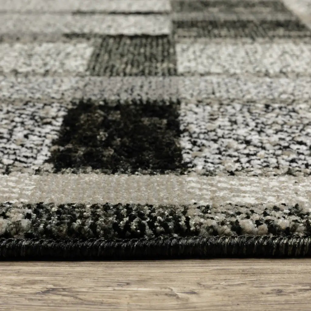 2' X 3' Gray and Black Geometric Power Loom Area Rug - Homeroots - Flyclothing LLC