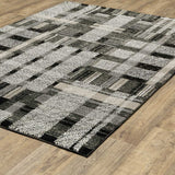 2' X 3' Gray and Black Geometric Power Loom Area Rug - Homeroots - Flyclothing LLC