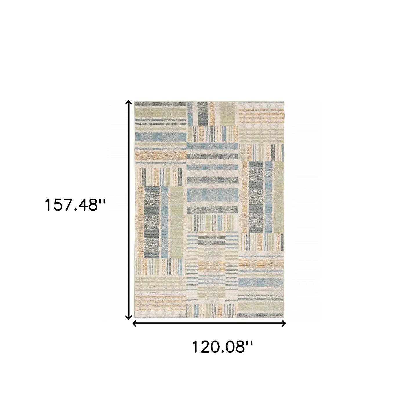 10' X 13' Gray and Ivory Geometric Power Loom Area Rug - Homeroots - Flyclothing LLC