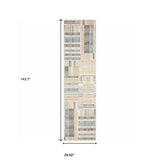12' Runner Green Grey and Ivory Geometric Power Loom Runner Rug - Homeroots - Flyclothing LLC