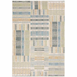 5' X 7' Gray and Ivory Geometric Power Loom Area Rug - Homeroots - Flyclothing LLC
