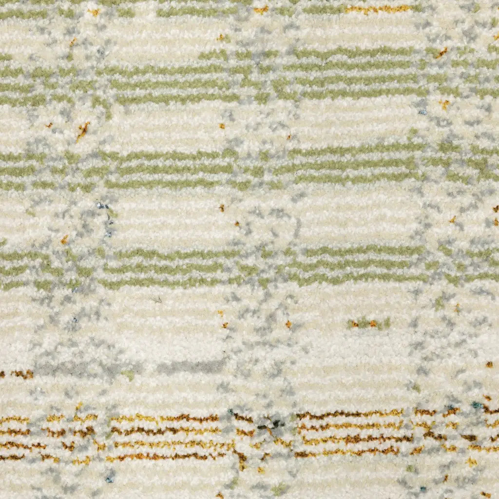 9' X 12' Gray and Ivory Geometric Power Loom Area Rug - Homeroots - Flyclothing LLC