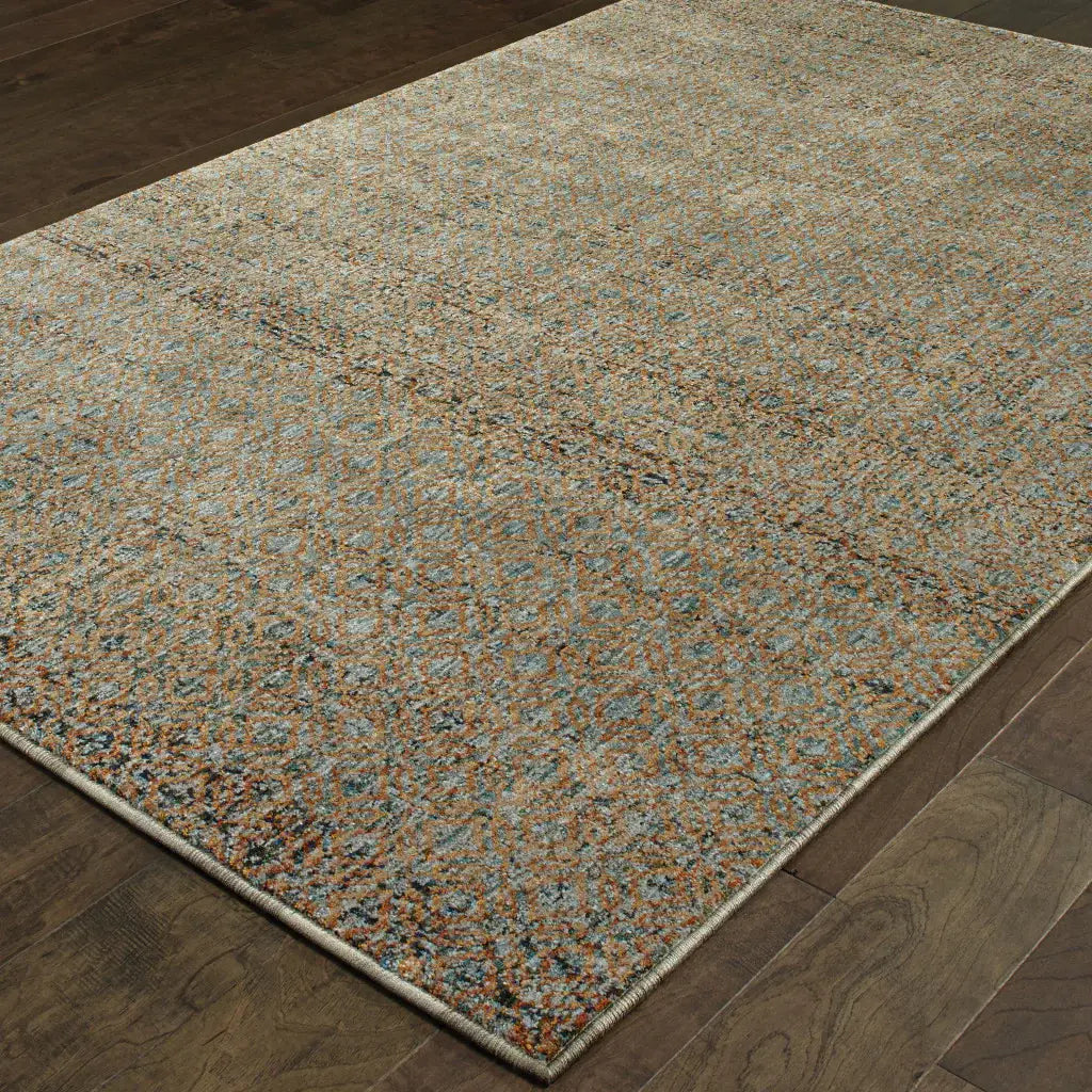 2' X 3' Blue and Silver Geometric Power Loom Area Rug - Homeroots - Flyclothing LLC