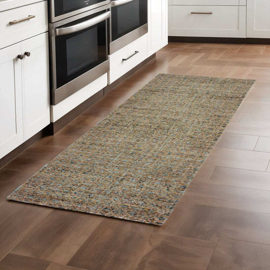 8' Runner Blue and Silver Geometric Power Loom Runner Rug - Homeroots - Flyclothing LLC